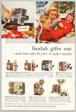 1958 Kodak Brownie Movie Cameras  Projectors Christmas Gifts Vintage Print Ad