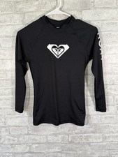 Roxy Women's Whole Hearted Long Sleeve Upf 50 Rashguard Black Size XS