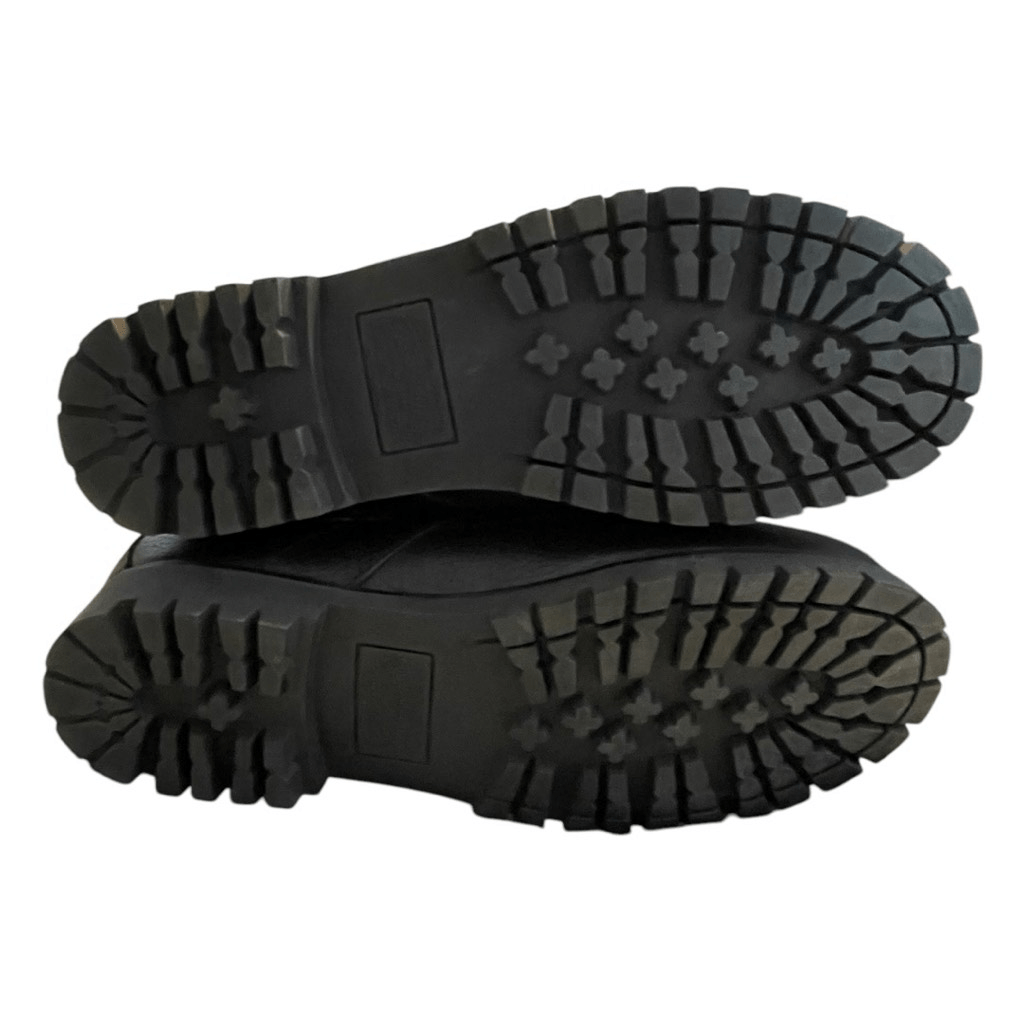 SAOLA Stivali Polo Ralph Lauren Ranger neri in pelle ruvida con lacci suola 8