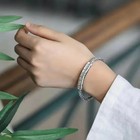 Mens Vintage Open Bangle  Silver Handmade Twisted Cuff Bracelet US