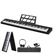Glarry Foldable 88-Key Full Size Semi-Weighted Digital Piano X-Shape Stand