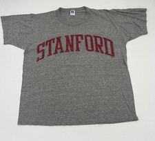 Vintage 80s Stanford Russell Athletic Grey T-Shirt - Size L - Made in USA