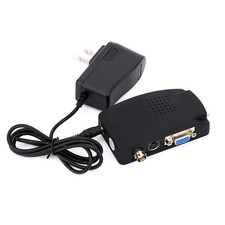 Composite TV BNC S Video To VGA Video Converter Adapter For DVR US UK EU AU Plug