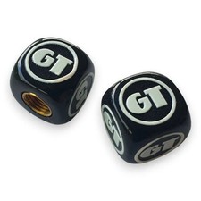 GT BMX - One color Dice Tire Valve Caps Pair - Black