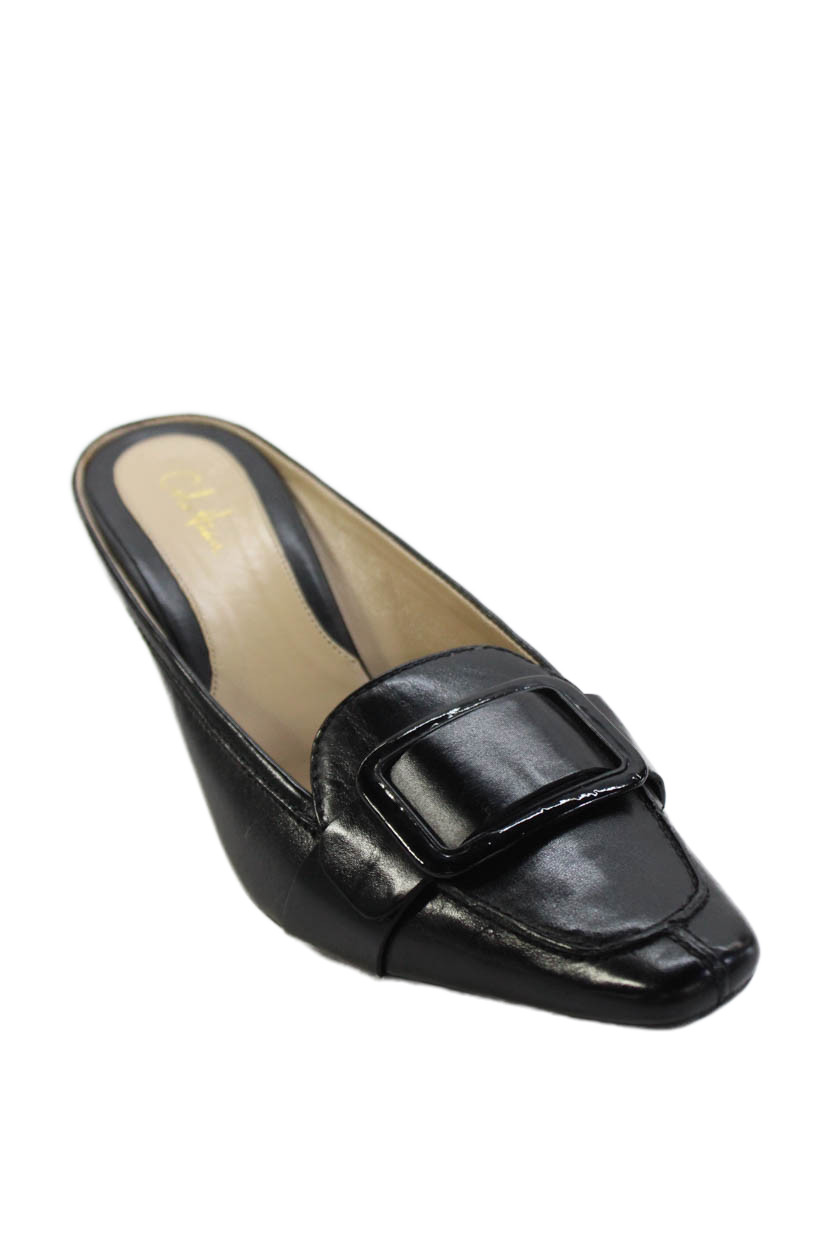Cole Haan Womens Leather Buckled Detail Mule Heels Black Size 9Free Shipping in US $100+ Orders | $6.95 Orders Below