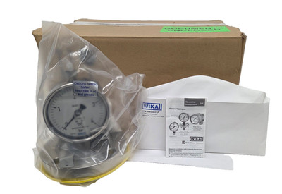 WIKA 453.50 Druckmesser, 2 '' Cnx , 4 '' Dial, 4bar, CL150 RF, Ptfe , Si Gefüllt