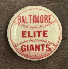 1940's Baseball Baltimore Elite Giants Negro League Roy Campanella Pin