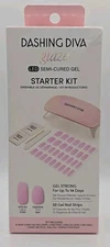 Dashing Diva Glaze Semi-Cured Gel Starter Kit 32 Pc with LED Lamp, Lovely Pink