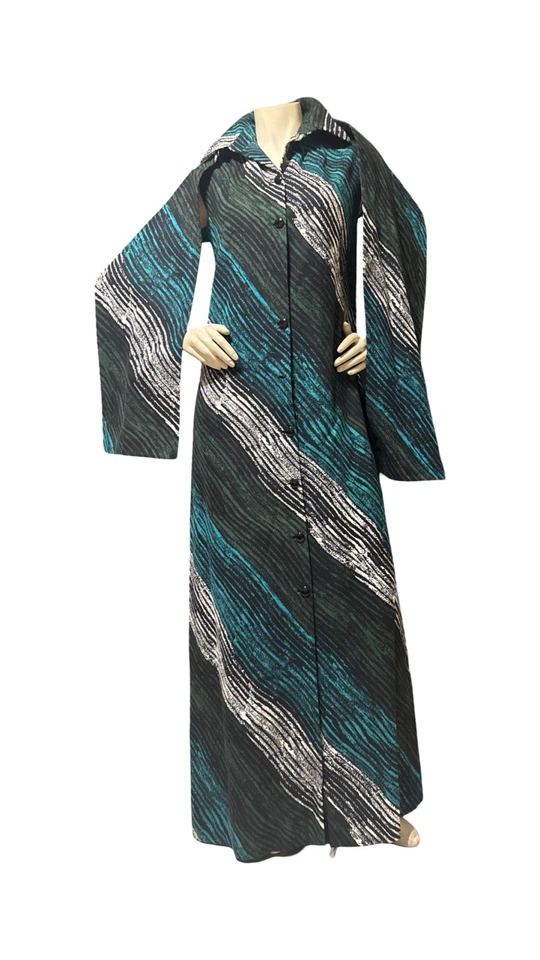 Винтажный Pauline Trigere без рукавов пальто платье + пояс 1970-х ILGWU земли тона - Изображение 2 из 4