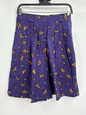 Women s Vintage 80s Retro Y2K High Waist Floral Pattern Purple Short Size 4 27