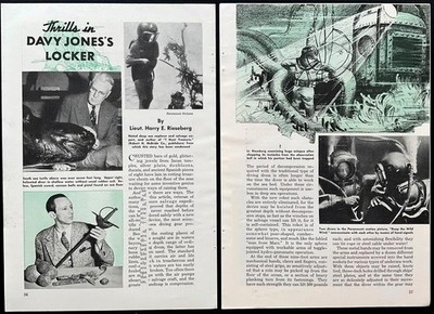 Treasure Diving 1942 article  Thrills in Davy Jones Locker  Lt Harry E Rieseberg