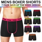 Mens 7 Pack Days of the Week Polycotton Boxer Shorts Underwear Trunks – S–2XL