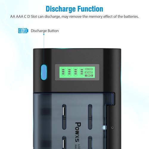 Lot D C Cell Size Rechargeable Batteries High Capacity NiMH /LCD Battery Charger - Picture 98 of 115