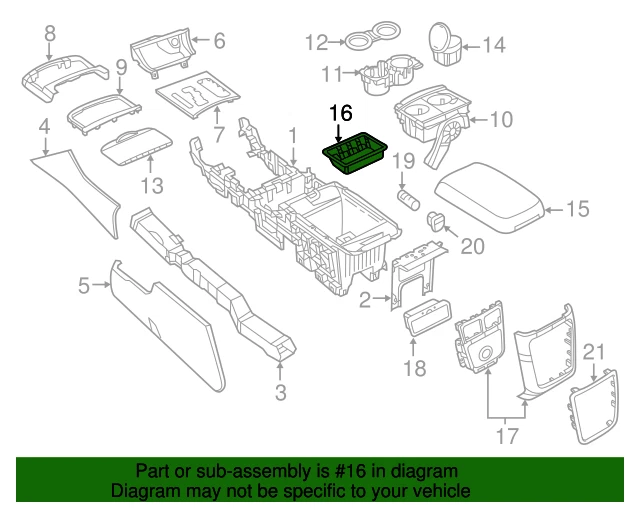 NEW 2011-2023 Dodge Charger, Chrysler 300 Center Console Tray / Bin, OEM - Изображение 3 из 4