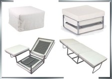 POUF LETTO TRASFORMABILE LETTO PUF PUFF DIVANO LETTO VARI COLORI SPESSORATO 10CM