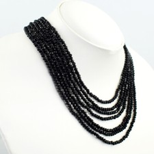 269 Cts Natural 7 Strand Spinel Round Shape Faceted Beads Necklace JK 15E416