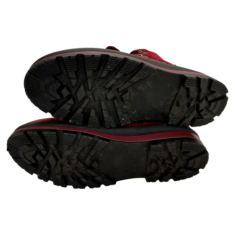 Botas Senderismo Rojo Lona y PVC Suave Superior Suelas Acanaladas Para Mujer Talla 10 EU 41 Foto 2 de 4