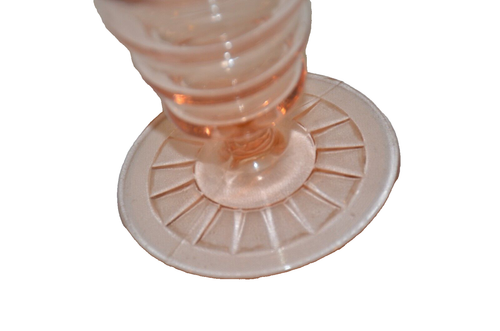 Anchor Hocking Pink Rippled Optic Cone Iced Tea Footed Tumbler Parfait - Picture 2 of 11