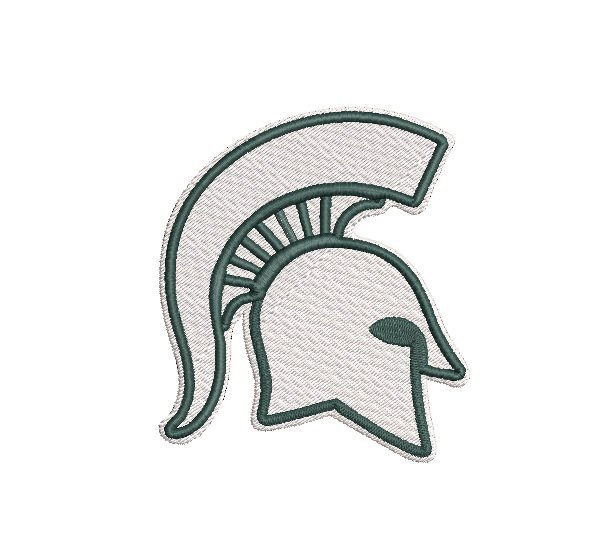 Michigan State Spartansウール刺繍、縫製ペナント : Michigan State Spartans Helmet Logo Iron On