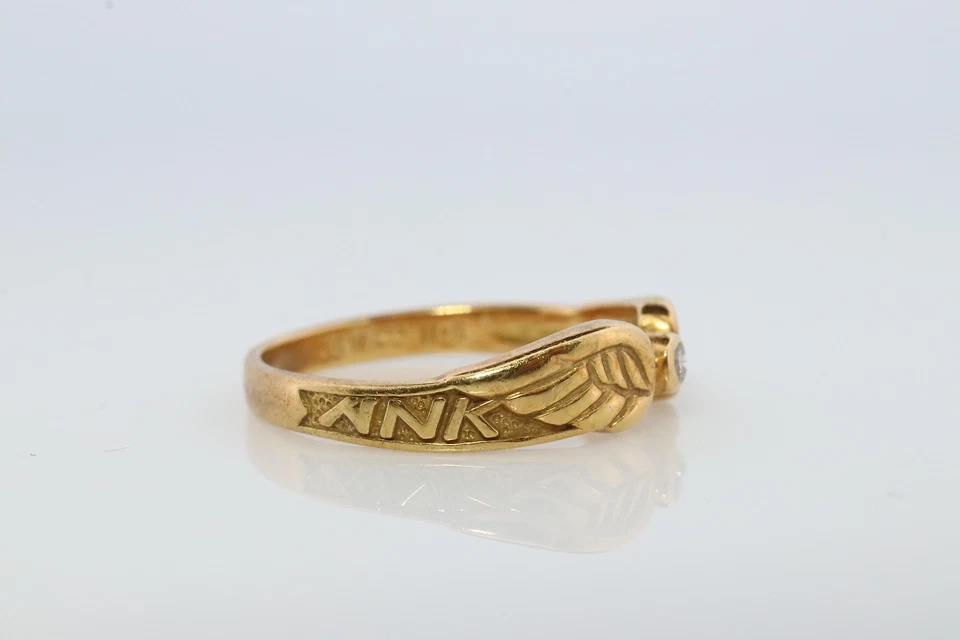 Anillo Mikimoto. Anillo vintage de oro de 18k con alas de diamantes Mikimoto. Diamante Mikimoto Foto 3 de 4