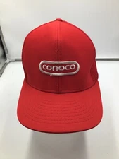 Conoco Red Snapback Cotton Mesh Back Vintage Trucker Hat H9
