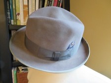 Stetson Unisex Grey 100 Felt Wool Blend Fedora Hat Medium SZ 7