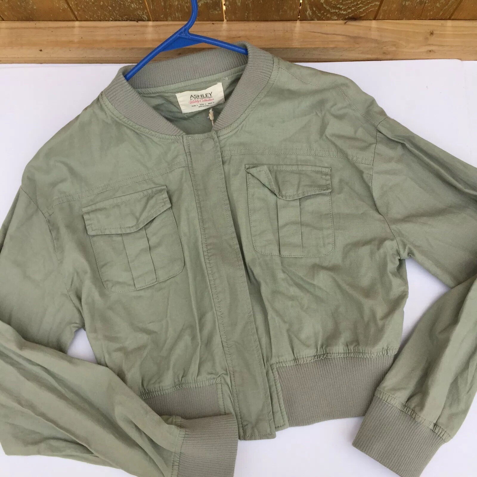 cropped army green jacket
