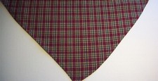 Dog Bandana/Scarf, Tie On, Christmas, Plaid, Cranberry, Green, XS, S