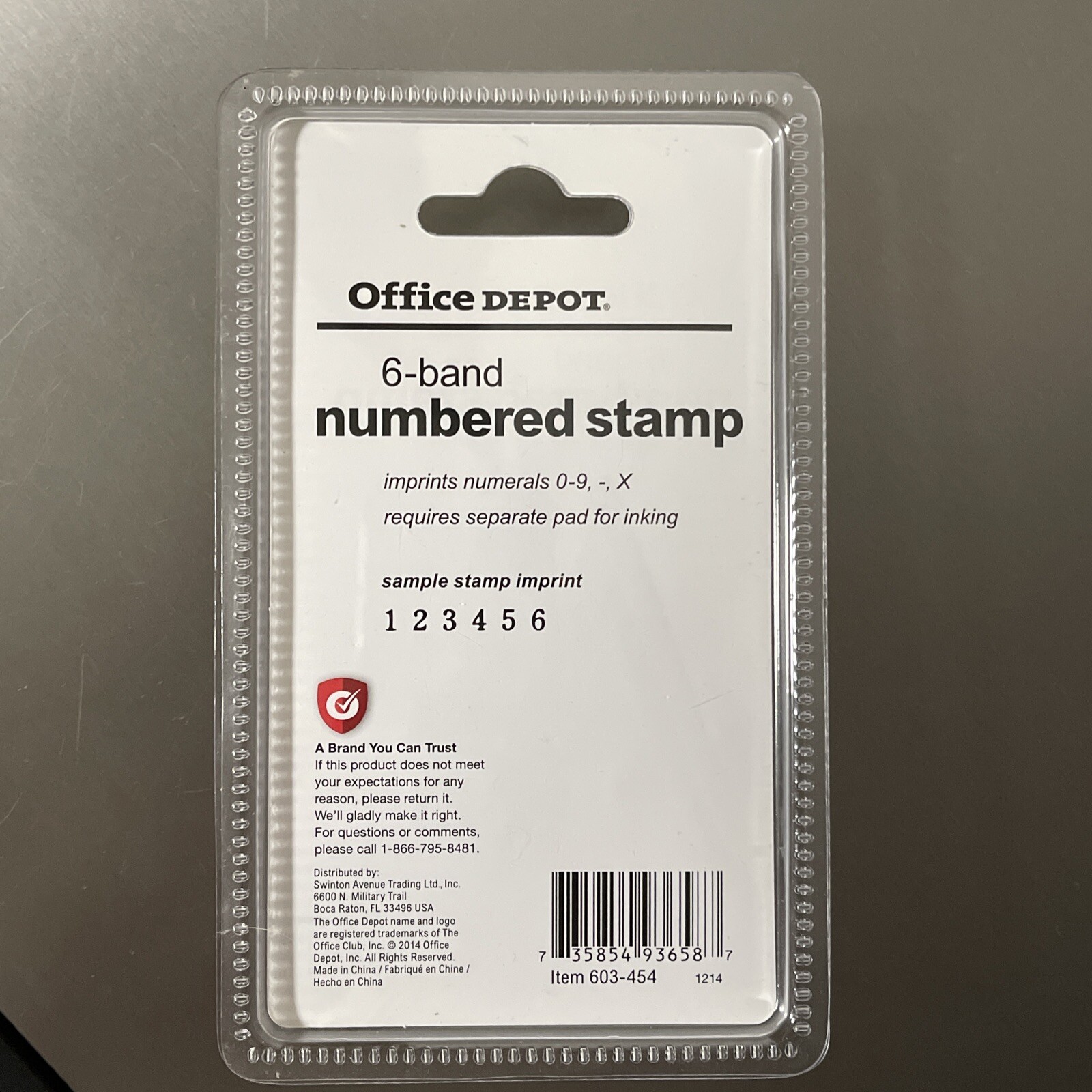 NEW Office Depot Number Stamp 6 Band Stamp Includes 0 to 9, and X