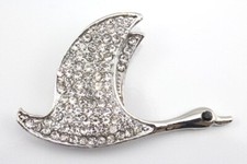 Clear Elegant Austrian Rhinestone Crystal Gorgeous Swan Brooch Pin