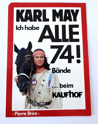 Werbe-Aufkleber Karl May Ich habe alle 74 Bände Kaufhof Pierre Brice Winnetou