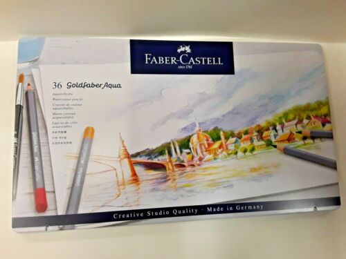 Scatola matite metallo Faber Castell Goldfaber aqua 36 colori acquarellabili - Foto 1 di 3