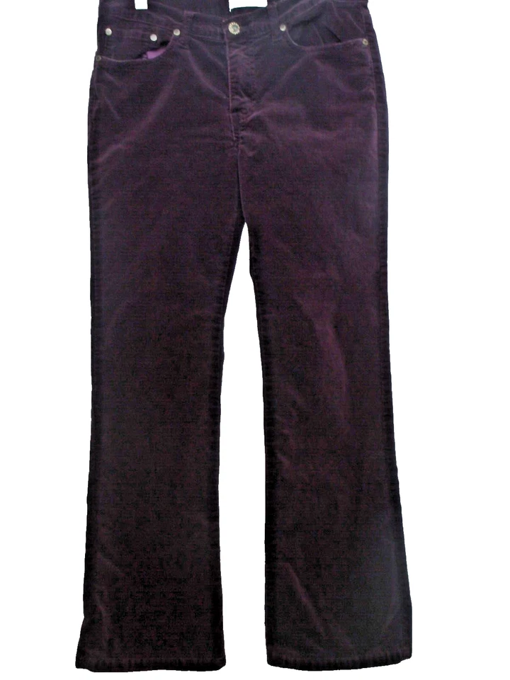 Pantalones bootcut Alberto Makali NY Paris Milan talla 6 (30x30) púrpura de algodón cepillado Foto 2 de 4