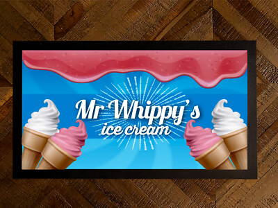 Artylicious Personalisierte Ice Cream 99s Van Theke Matte - Blau