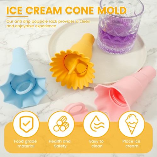 6 Pcs Popsicle Holder Silicone Ice Pop Holder with Hanging Empty Design elHfl