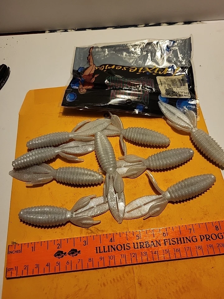 Cebo Tubo 4" - CASTOR / BASURA BLANCA - Cantidad. 9 -REACTION INNOVATIONS Señuelo de pesca Foto 2 de 4