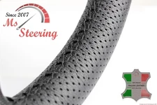 FOR JEEP PATRIOT 07-10 BLACK PERF LEATHER STEERING WHEEL COVER BLACK 2 STITCH