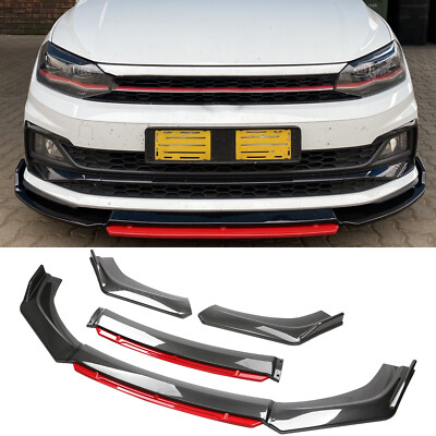 For VW Polo GTI Scirocco Carbon Fiber Front Bumper Lip Spoiler