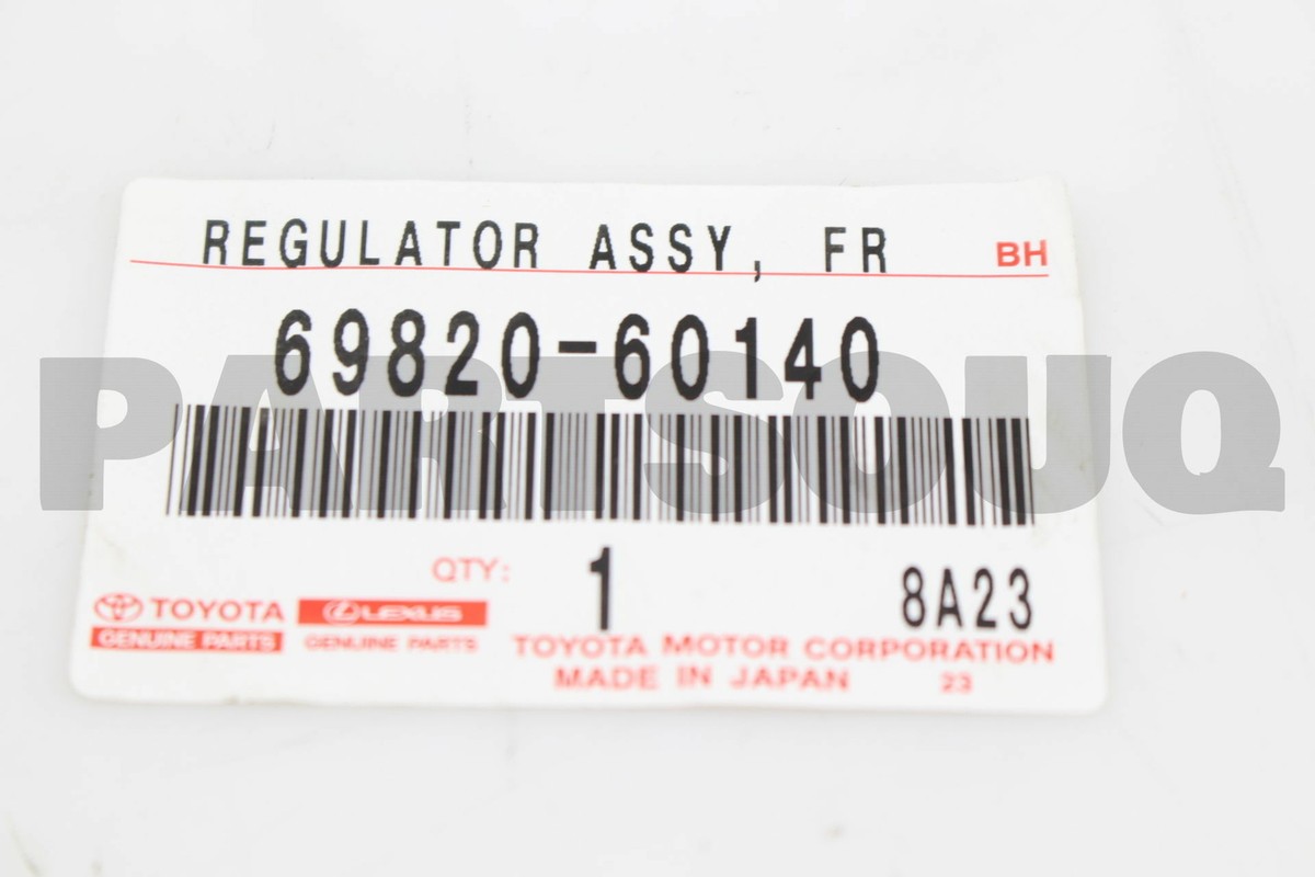 6982060140 Genuine Toyota REGULATOR SUB-ASSY, FRONT DOOR WINDOW