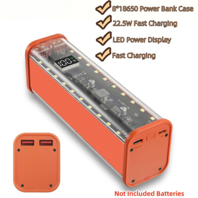 8*18650 Power Bank Case 22.5W Fast Charging Powerbank Case Battery Storage Box