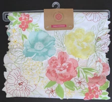 14 X 72 LEIGHTON FLORAL Table Runner / Machine Washable NWT