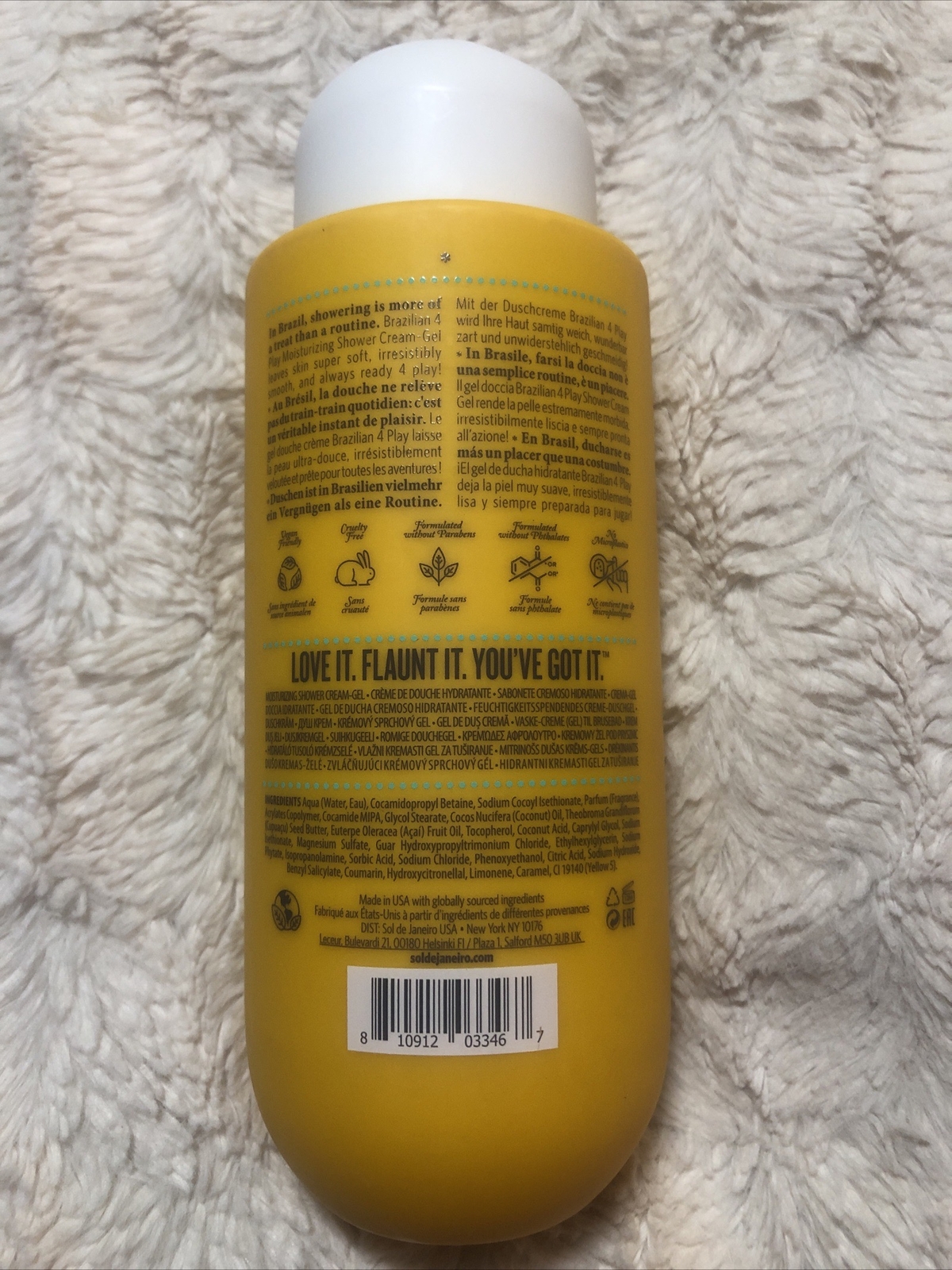 Brazilian 4 Play Moisturizing Shower CreamGel 385mL/13 Fl Oz. Sol De
