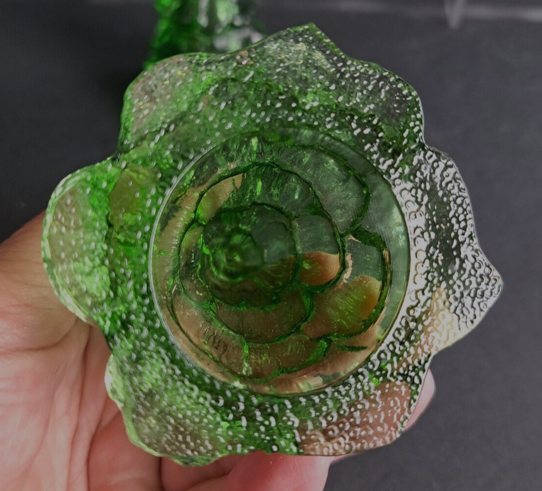 A PAIR OF VINTAGE FENTON GREEN GLASS CHRISTMAS TREES 4 INCH eBay