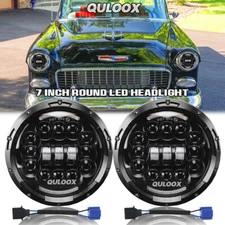 Pair 7Inch Round LED Headlights Hi/Low Sealed Beam for Chevy Bel Air 1955-1957