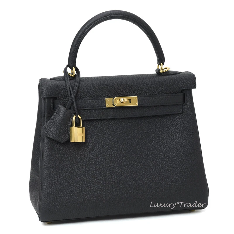 Hermes Birkin Bag 25cm Black Togo Gold Hardware