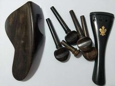 1 Set NEW Fiddle Parts 4/4 Including Tail Piece Chin Rest Pegs Ends Ebony Parts