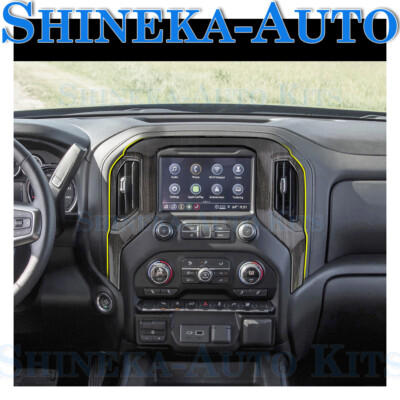 FOR 19-24 CHEVY SILVERADO CAR INTERIOR FRONT DASH SCREEN FRAME COVER TRIM BEZEL