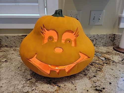 Rare Large Gemmy Halloween Jack-O-Lantern Foam Lighted Pumpkin Grinch Whoville - Picture 7 of 7
