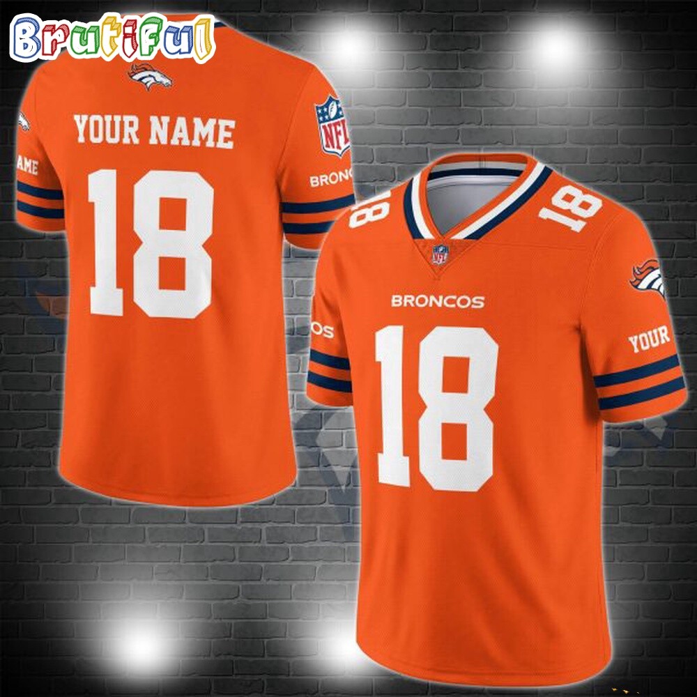 DenverxBroncos Logo Team Custom Football Jersey, Football Jersey Shirt