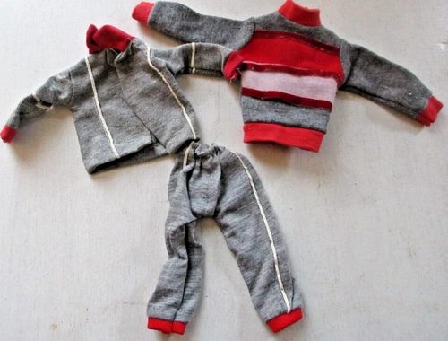 Vintage Ken Gray & Red Track Suit Outfit  Clothes